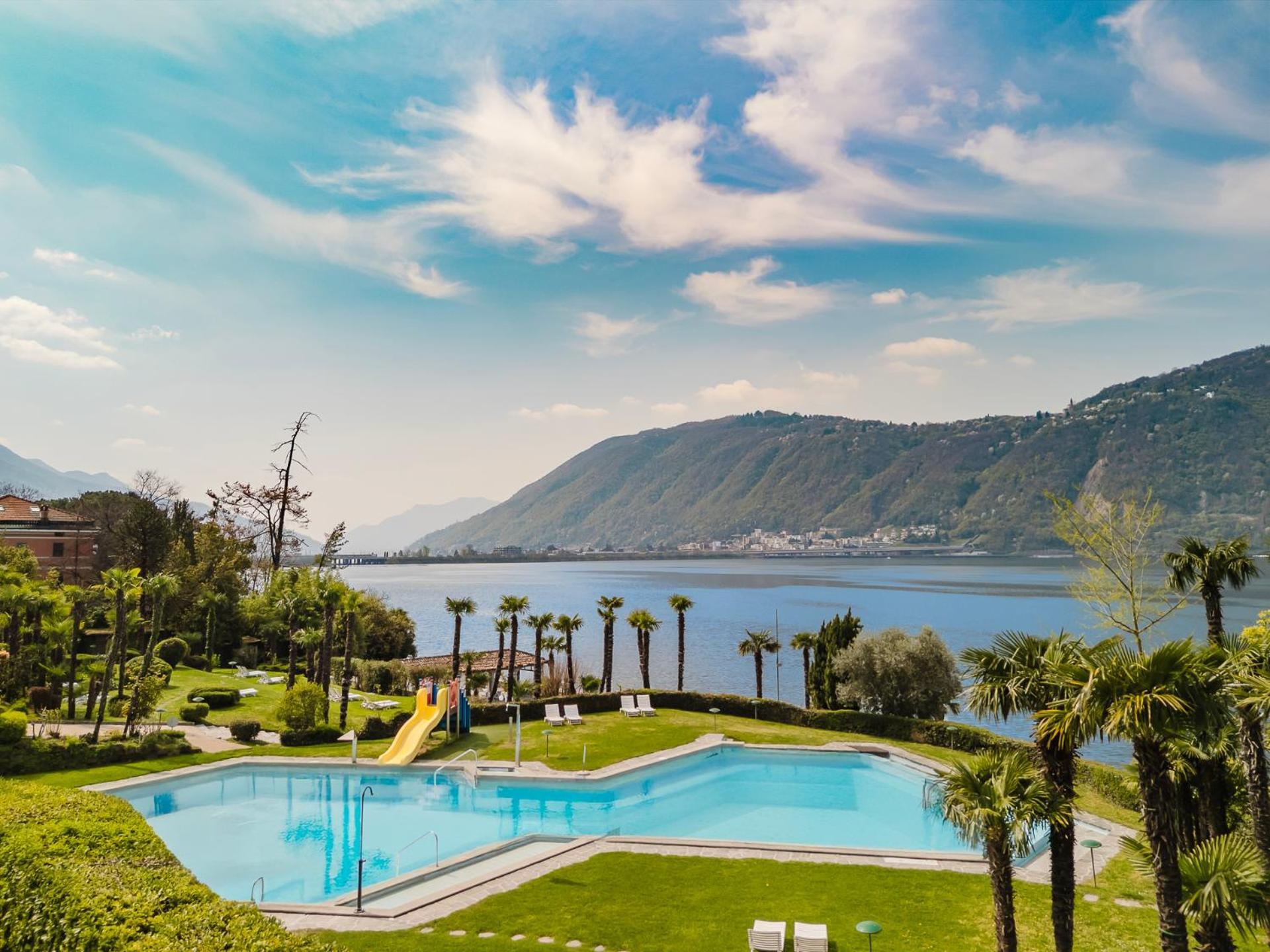 Luganersee, Pool, Strand, Parkplatz, Suite 204 بيسون المظهر الخارجي الصورة