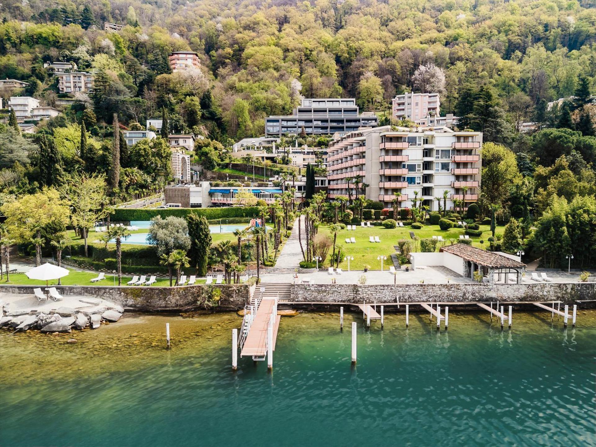 Luganersee, Pool, Strand, Parkplatz, Suite 204 بيسون المظهر الخارجي الصورة